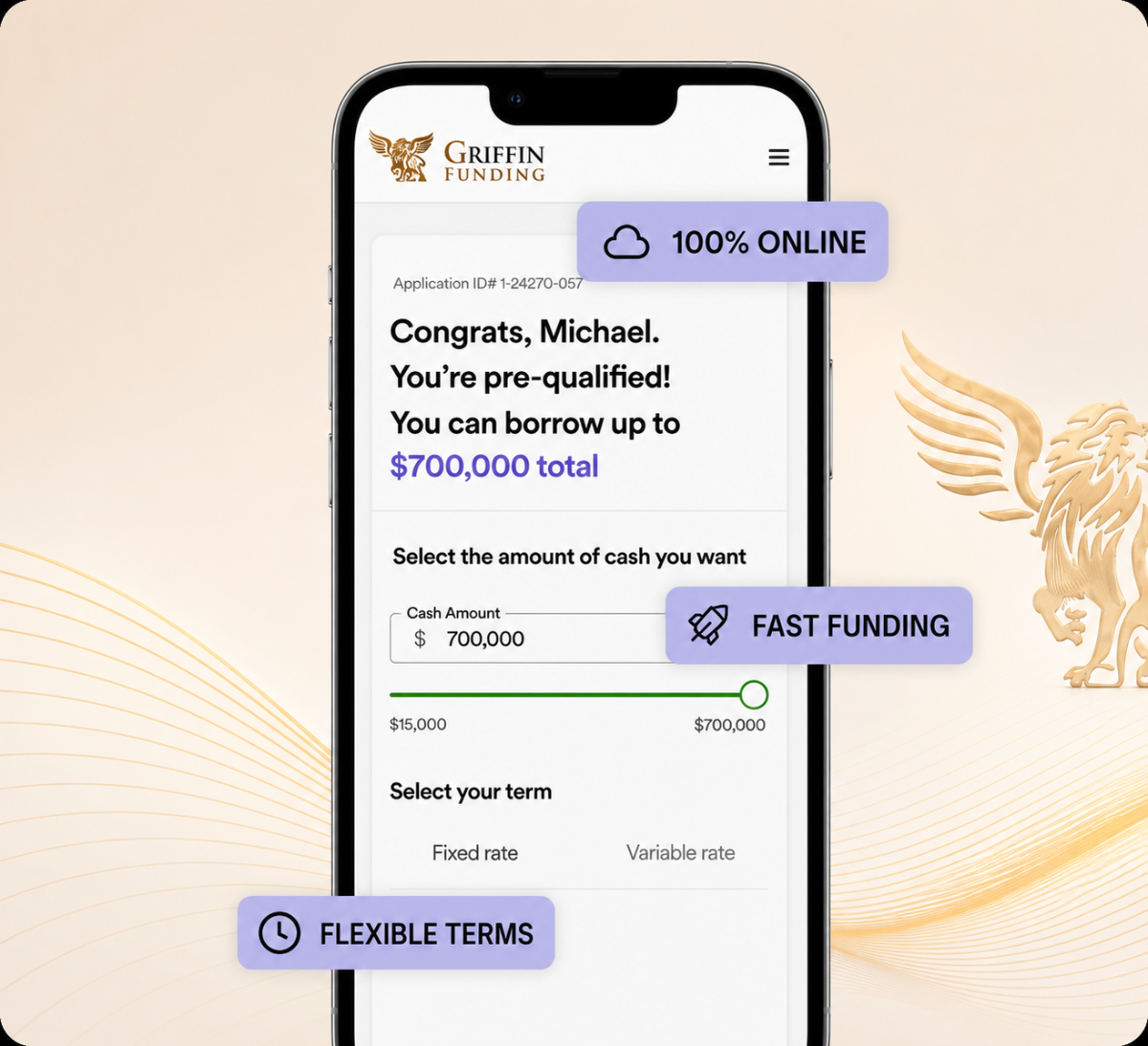 Online home equity funding application